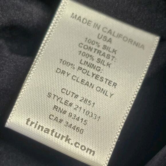 Trina Turk 100% Silk Shanghai Rainbow Thick Waistline Short Sleeve Dress Size 10 - Picture 13 of 13